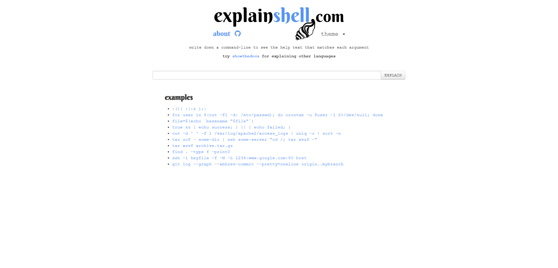 explainshell