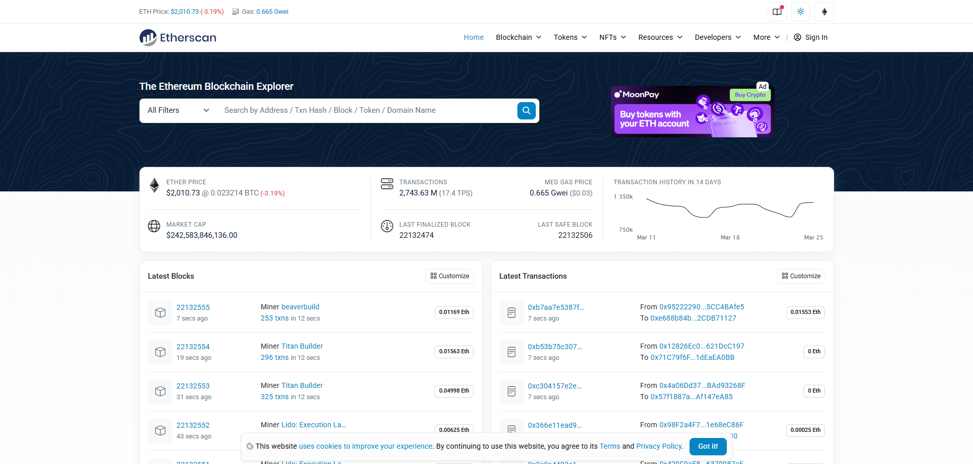 Ethereum (ETH) Blockchain Explorer